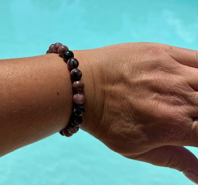 Bracelet Intention "SOUTIEN" Rhodonite 8mm