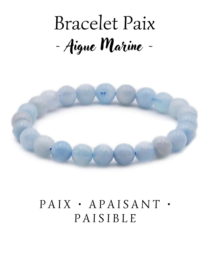 BRACELET BOULE 08MM AIGUE MARINE A