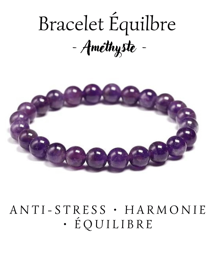 Bracelet Intention "Harmonie" Améthyste 8 mm