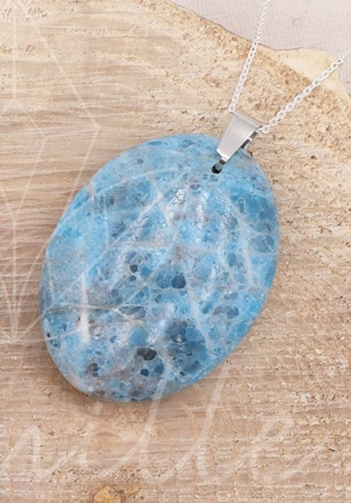 Pendentif Minceur en Apatite bleue