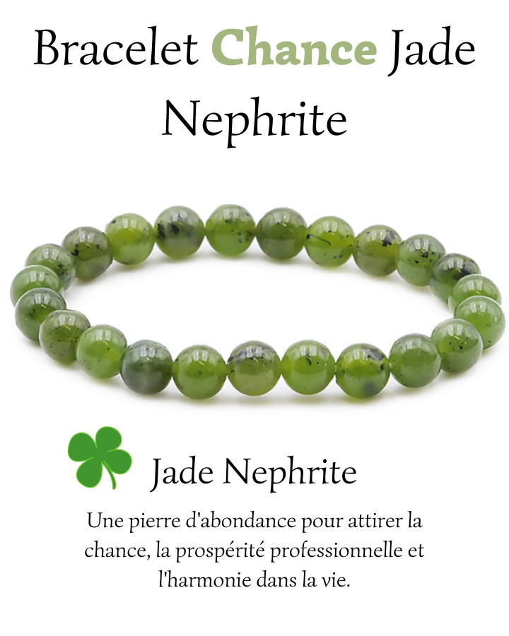 Bracelet "Chance" Jade Nephrite 8 mm