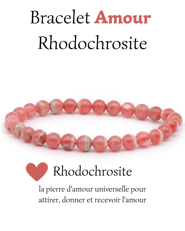 Bracelet "Amour" Rhodochrosite 6 mm