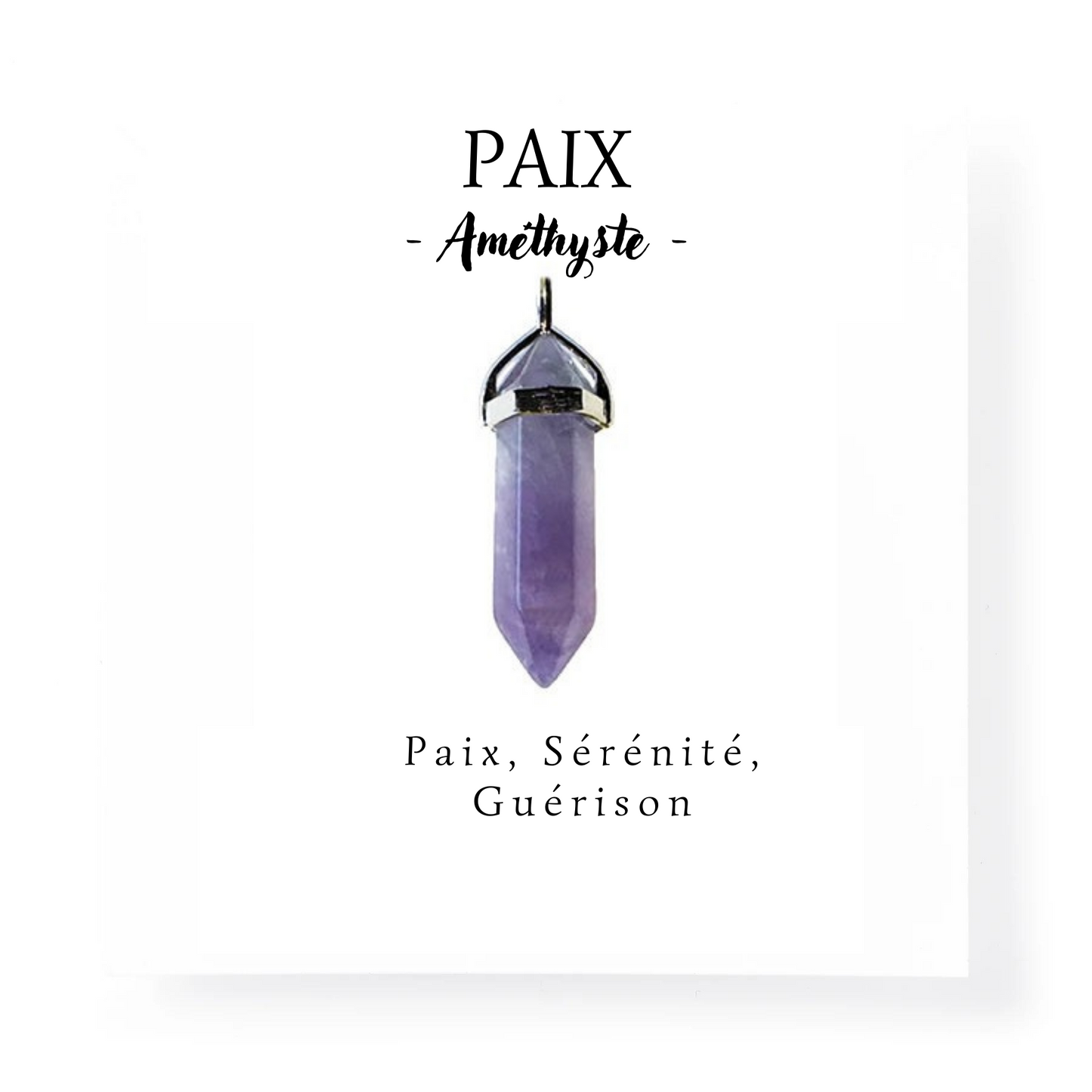 Pendentif paix améthyste