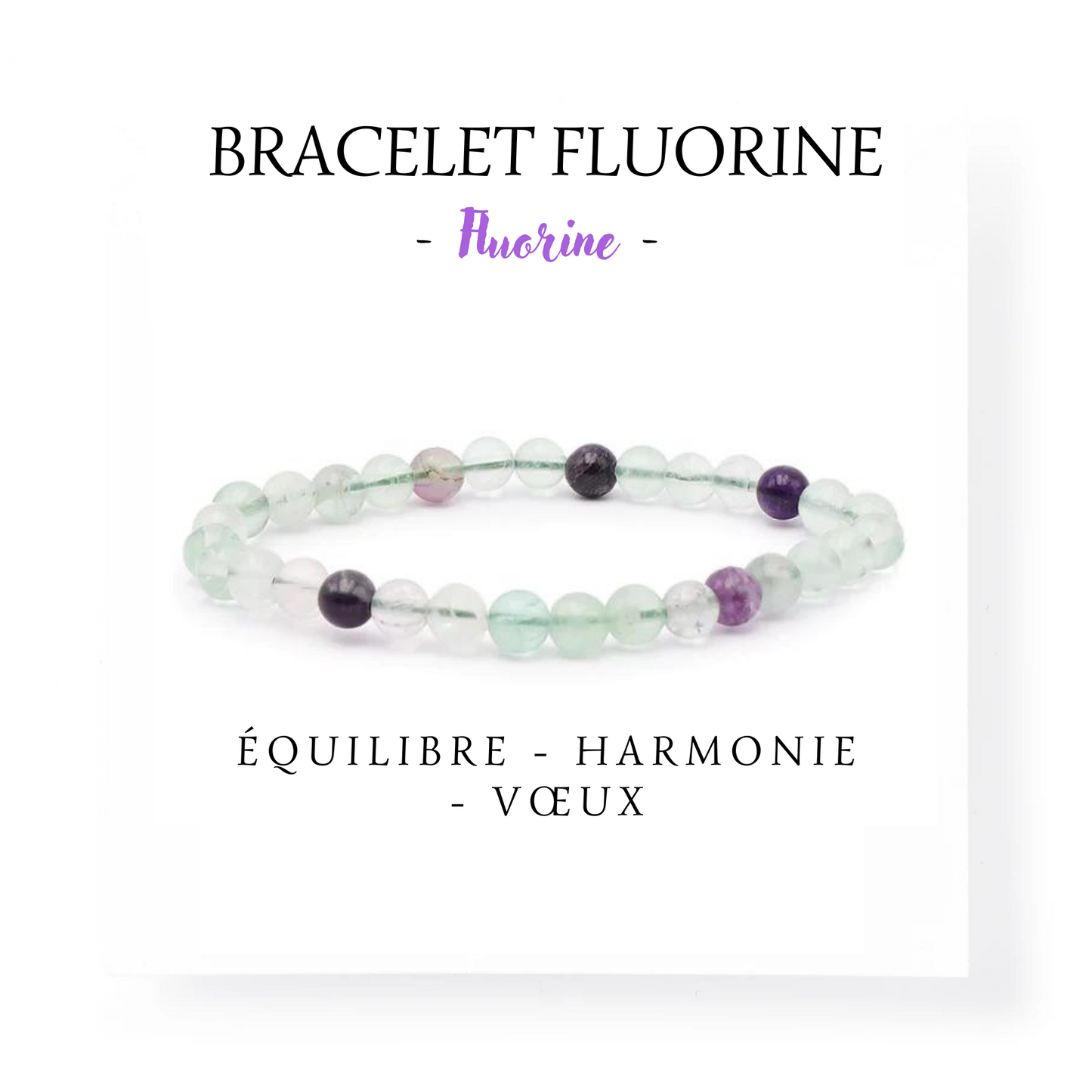 BRACELET FLUORINE MULTICOLORE 8 mm AB