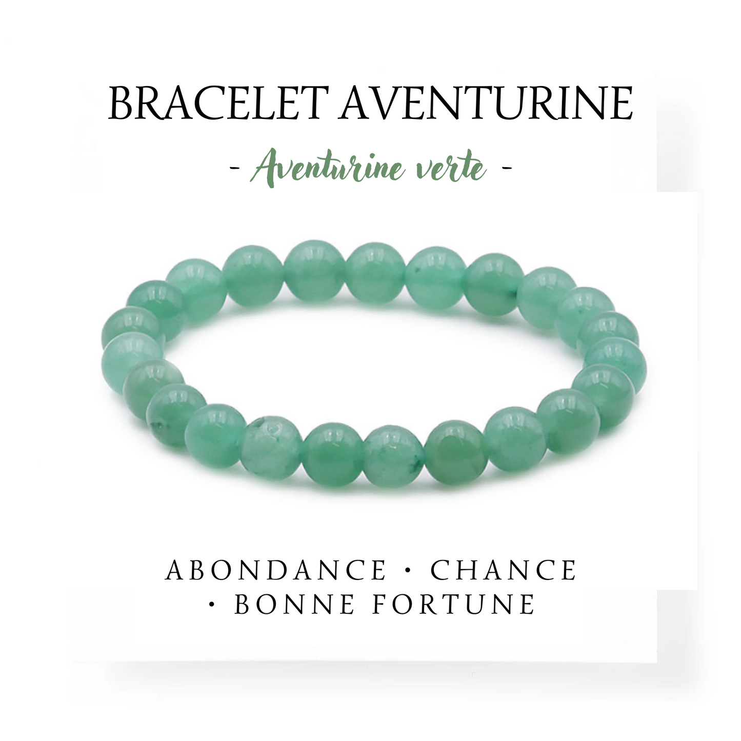 BRACELET BOULE 8 mm AVENTURINE VERTE