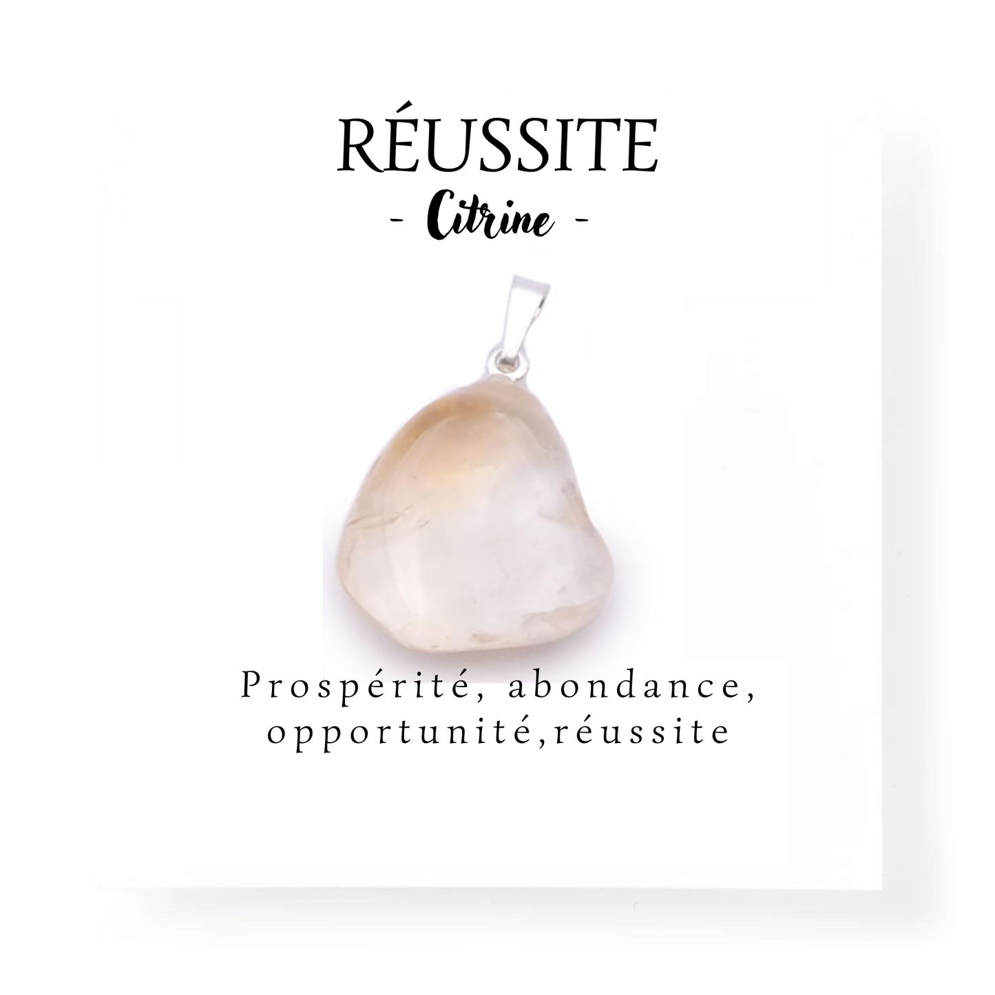 Pendentif "Réussite" Citrine naturelle