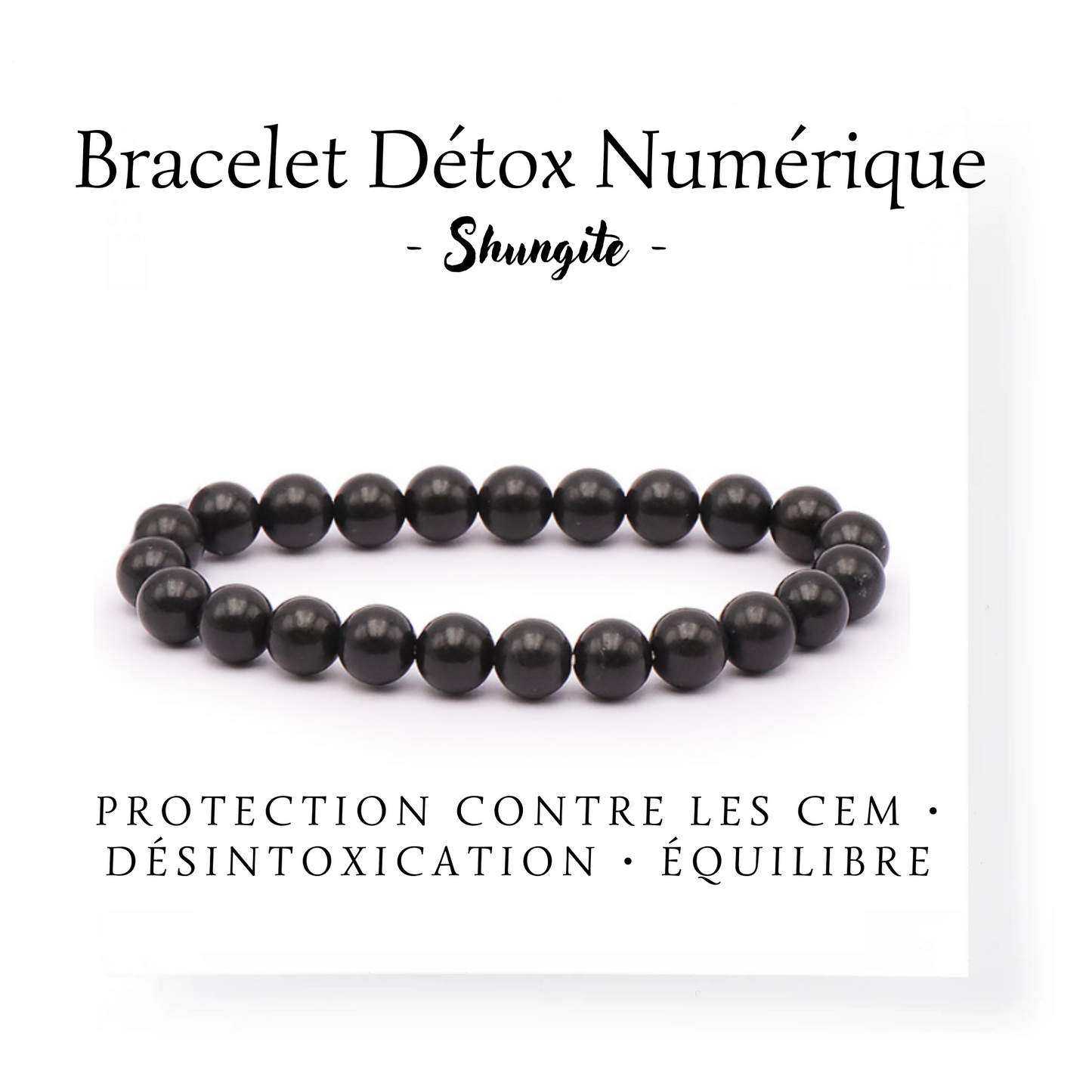 Bracelet "détox numérique" Shungite 8 mm