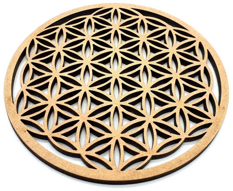 Fleur de vie en bois naturel 10 cm - Harmonie-Chakras