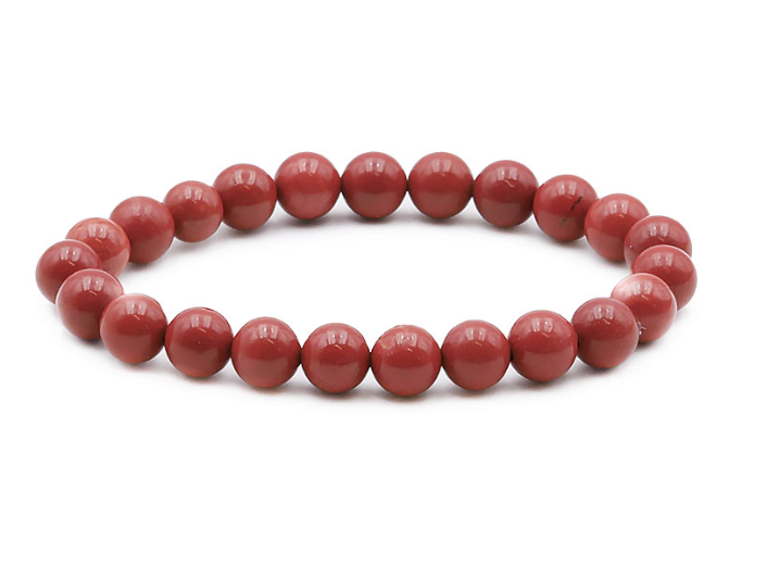 Bracelet "Courage" Jaspe rouge 8 mm