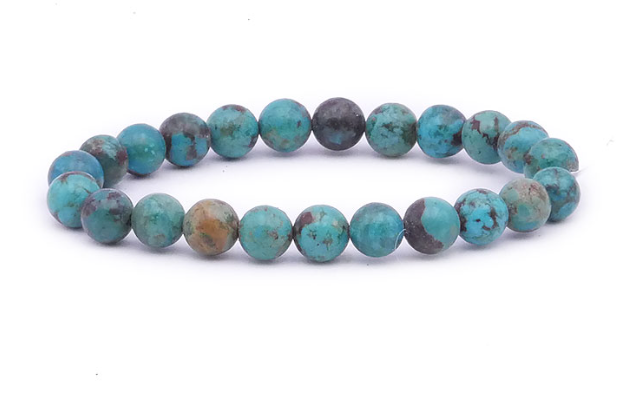 BRACELET BOULE 08MM TURQUOISE DU PÉROU A