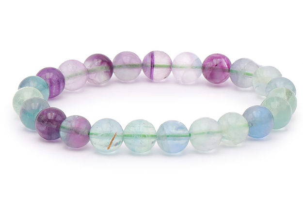 BRACELET BOULE 08MM FLUORINE MULTICOLORE AA