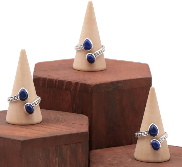 BAGUE ARGENT 925 RÉGLABLE LAPIS LAZULI AA
