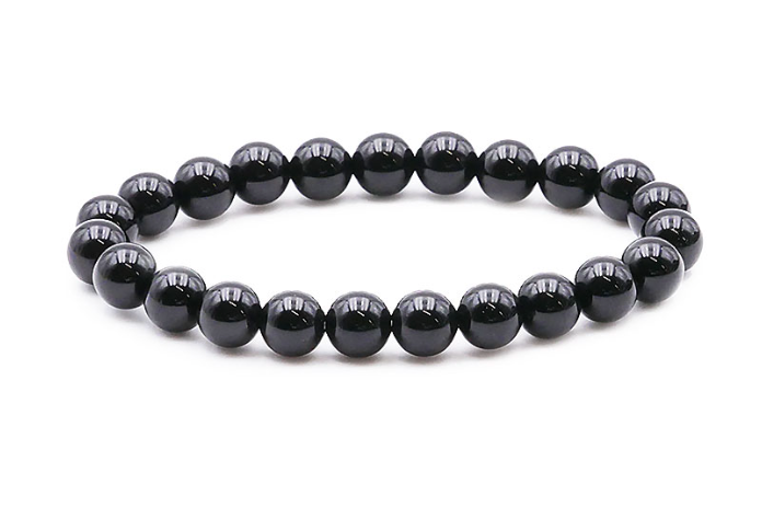 BRACELET BOULE SPINELLE NOIR A