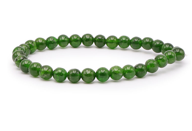 Bracelet Luxueux en Diopside - Rareté Suprême diam.6 mm