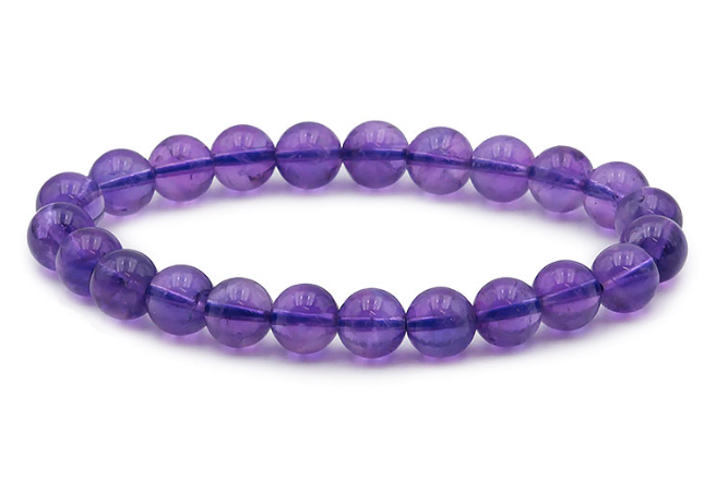 Bracelet Élégance en Améthyste Brésilienne 8mm - Rareté Suprême