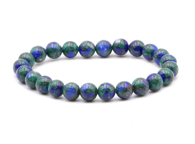 BRACELET AZURITE MALACHITE NATURELLE 8 mm