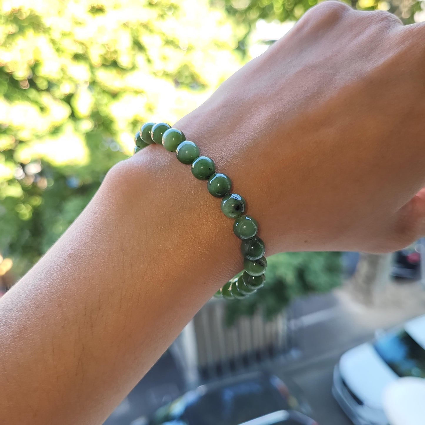 Bracelet "Chance" Jade Nephrite 8 mm