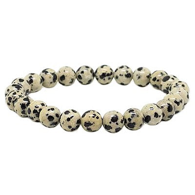 BRACELET JASPE DALMATIEN "JOIE DE VIVRE" - 6/8MM