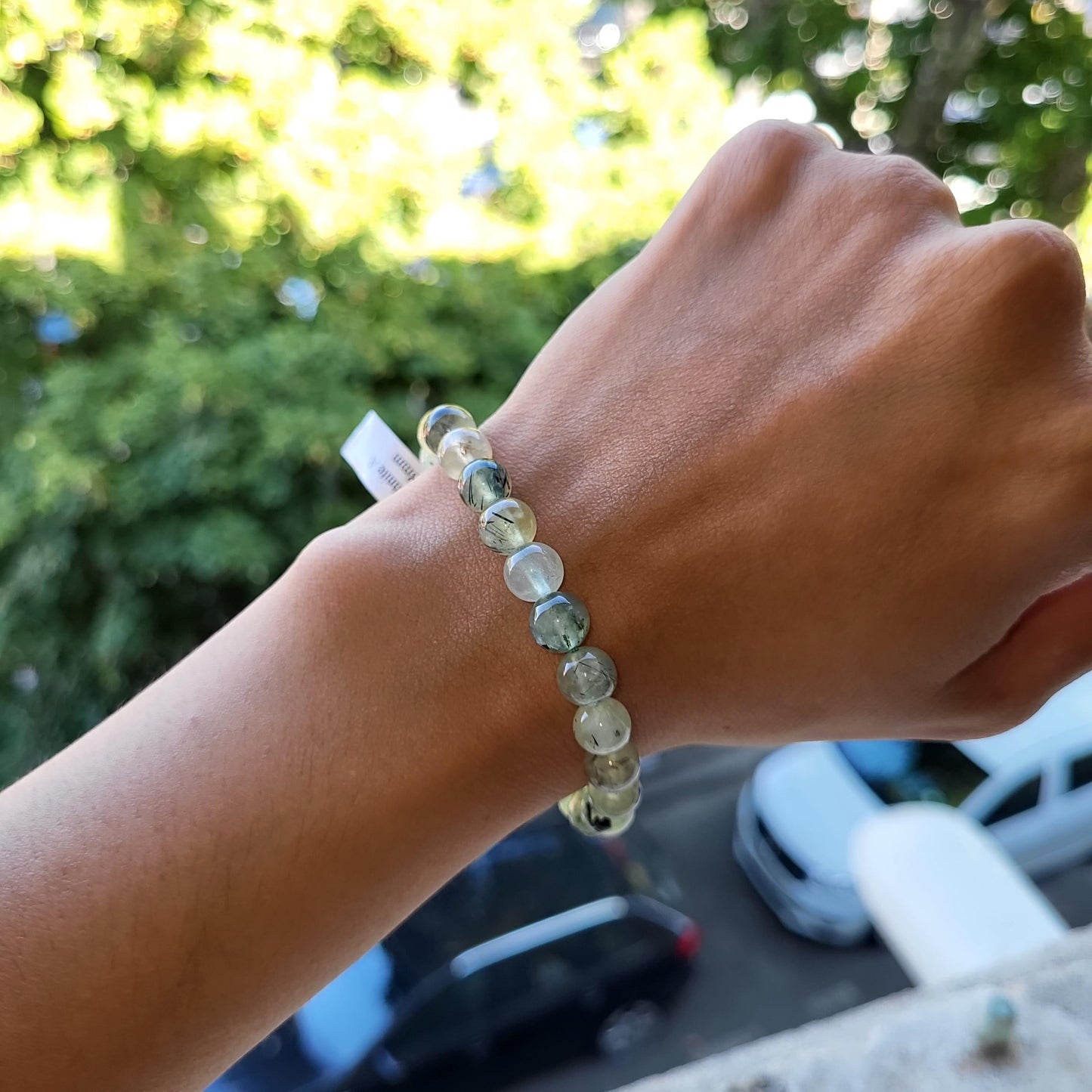 BRACELET BOULE 08MM PREHNITE A