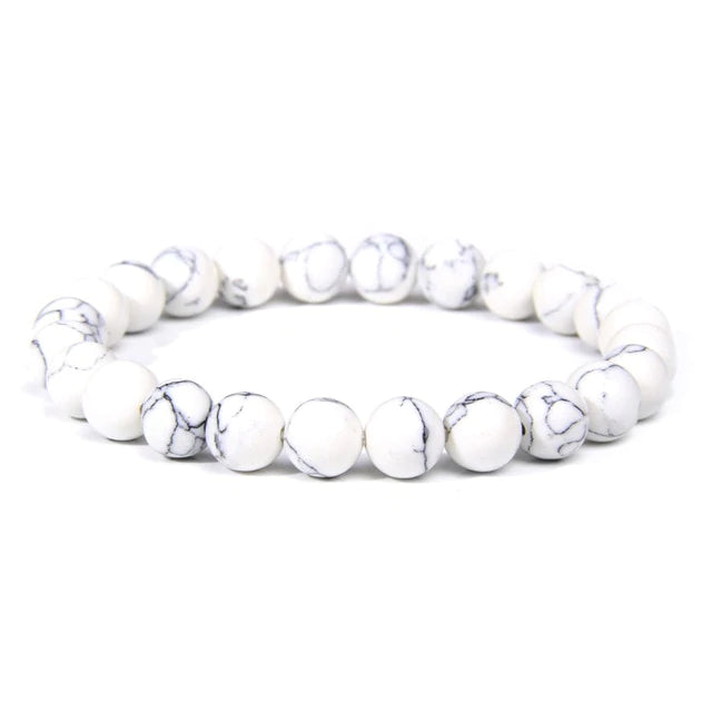 Bracelet "stabilisant" Howlite perles 8 mm