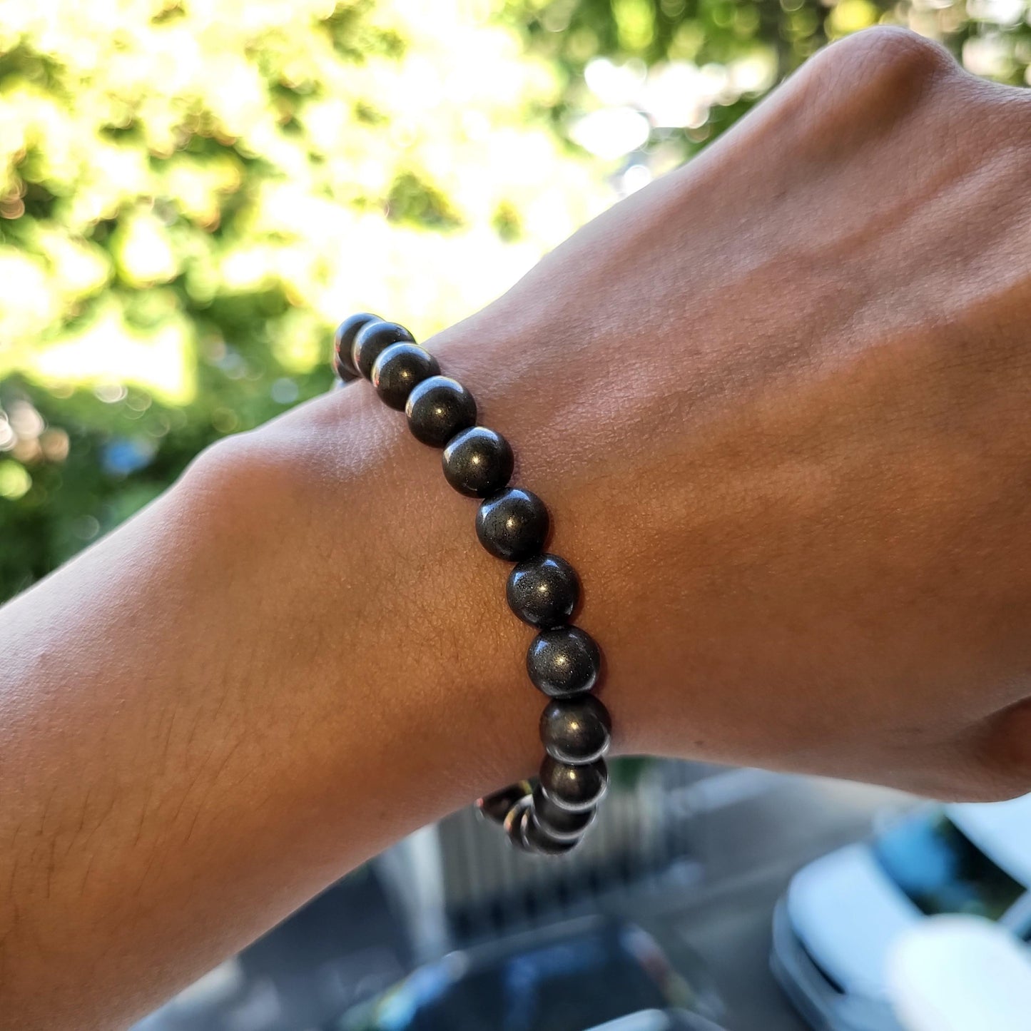 Bracelet "Richesse" Pyrite 8 mm