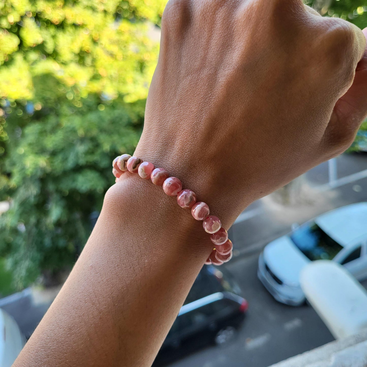 Bracelet "Amour" Rhodochrosite 6 mm