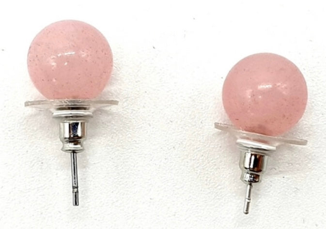 Boucles d'oreilles perles Quartz Rose