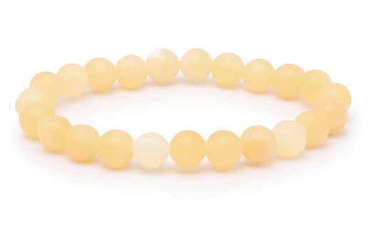 BRACELET BOULE 08MM CALCITE ORANGE AB